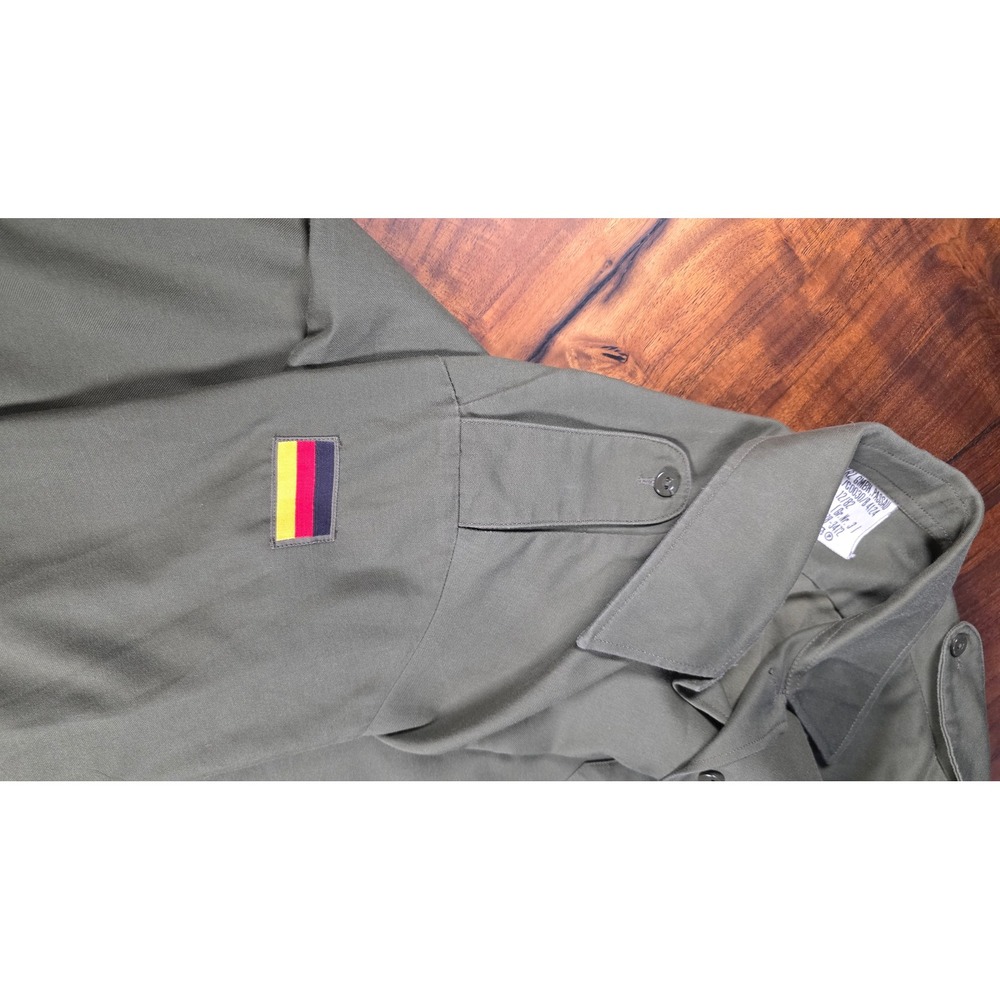Vintage 1982 German Military Field Shirt Olive Drab Schwarz GMBH Passau Gr 39/40 - Picture 5 of 8